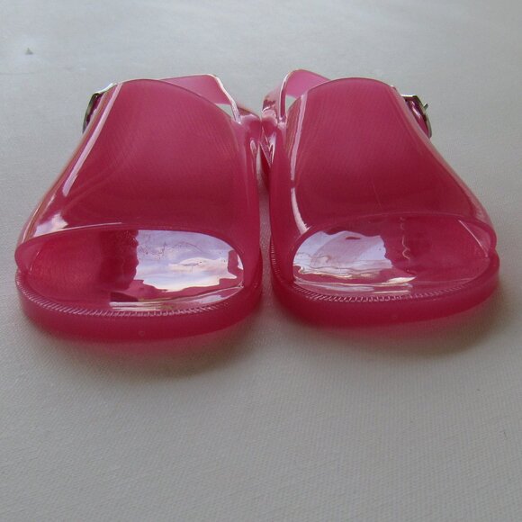 Old Navy Kids Girls Bright Pink Jelly Wide-Strap Summer Fun Sandals Size 13 - Picture 4 of 8